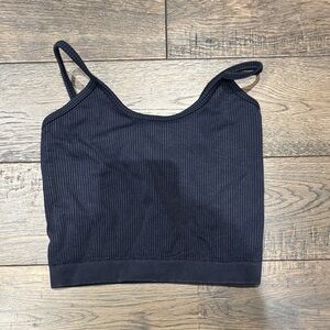 Katie J NYC Black Ribbed Crop Tank